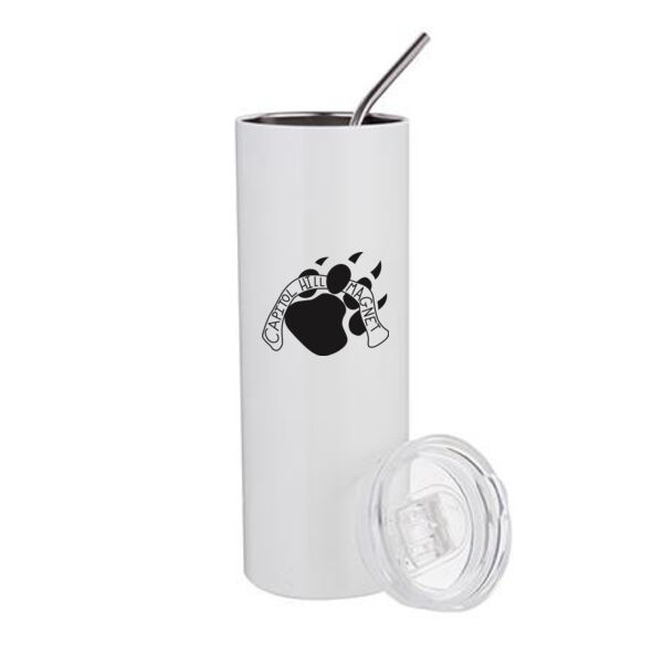 20 oz Stainless Steel Tumbler w/ Straw & Lid - Sublimated Logo Thumbnail