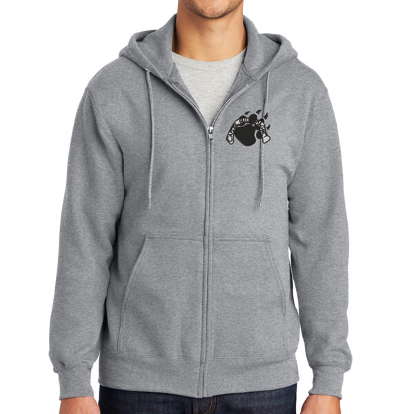 Port & Company® Essential Fleece Full-Zip Hooded Sweatshirt - Embroidered Logo Thumbnail