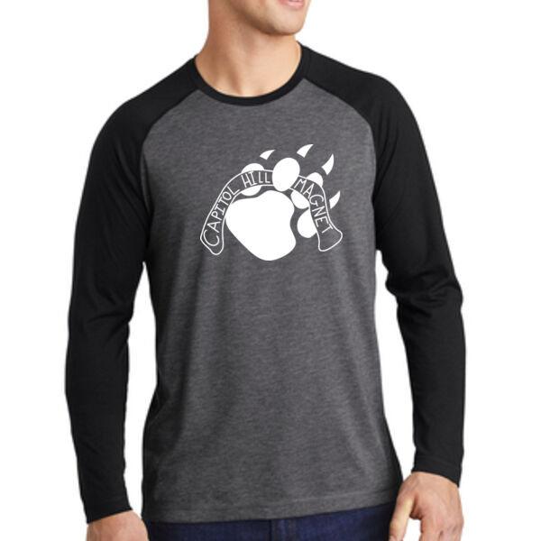 Sport-Tek ® PosiCharge ® Long Sleeve Tri-Blend Wicking Scoop Neck Raglan Tee - Printed Logo Thumbnail