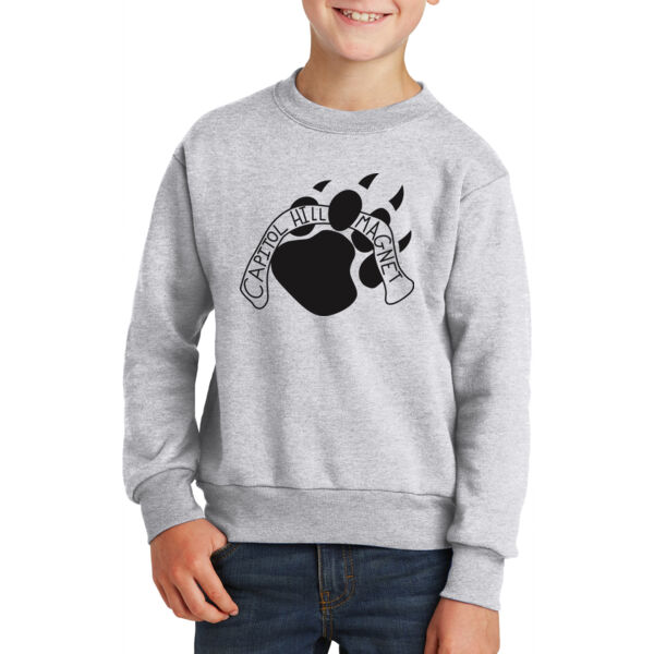 Port & Company® Youth Core Fleece Crewneck Sweatshirt - Printed Logo Thumbnail