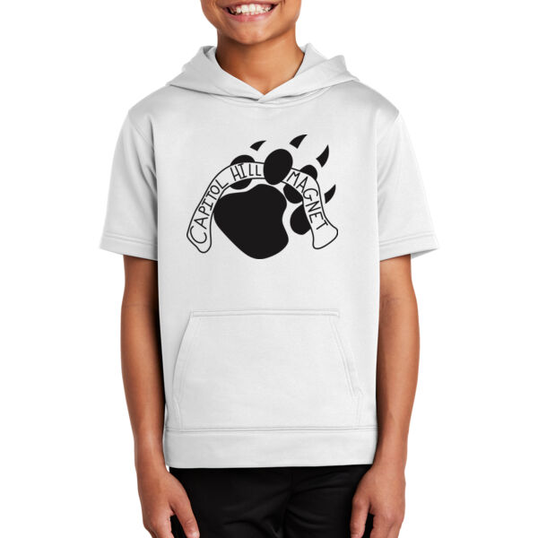 Sport-Tek ® Youth Sport-Wick ® Fleece Short Sleeve Hooded Pullover - Printed Logo Thumbnail