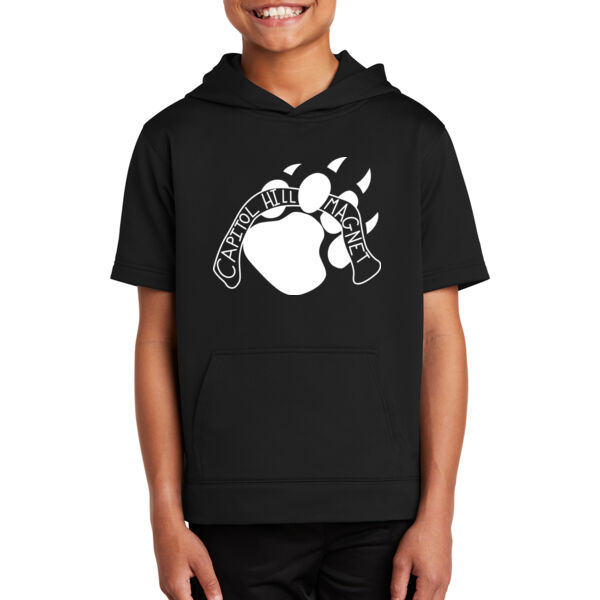 Sport-Tek ® Youth Sport-Wick ® Fleece Short Sleeve Hooded Pullover - Printed Logo Thumbnail
