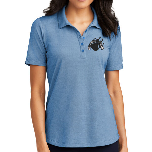 Port Authority® Ladies Fine Pique Blend Polo - Embroidered Logo Thumbnail